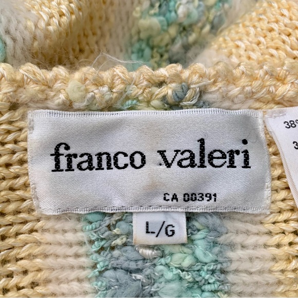 Franco Valeri Short Sleeve Textured Fuzzy Knit Top, Vintage, Size Large - Picture 7 of 8